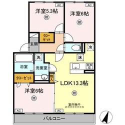 LUSSOIV　B棟の物件間取画像